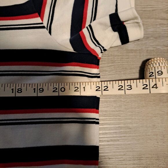 POLO Ralph Lauren Men's Blue White Striped Polo Shirt Custom Fit Size L - Picture 8 of 8
